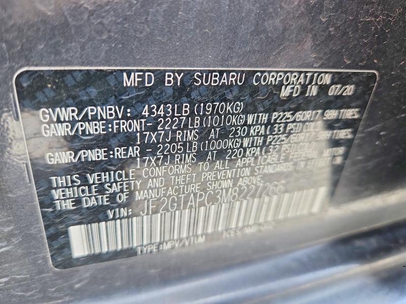 Продажа на аукционе авто 2021 Subaru Crosstrek, vin: JF2GTAPC3M8227266, номер лота: 54006836