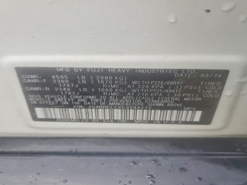 Продажа на аукционе авто 2014 Subaru Outback, vin: 4S4BRCLCXE3294272, номер лота: 54404476