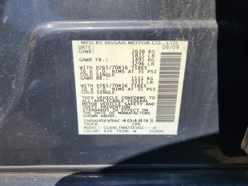 Aukcja sprzedaży 2010 Nissan Frontier, vin: 1N6AD0EV9AC404893, numer aukcji: 53925016