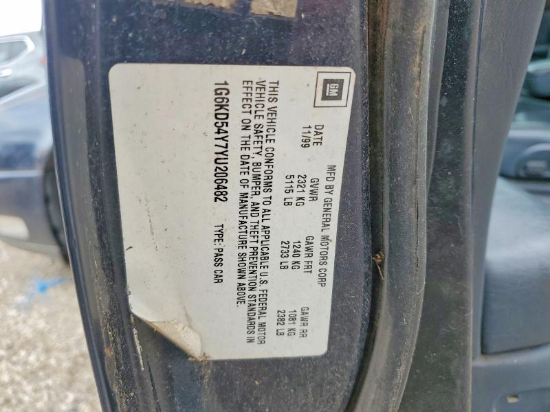 Продаж на аукціоні авто 2000 Cadillac Deville, vin: 1G6KD54Y7YU206482, номер лоту: 53747756