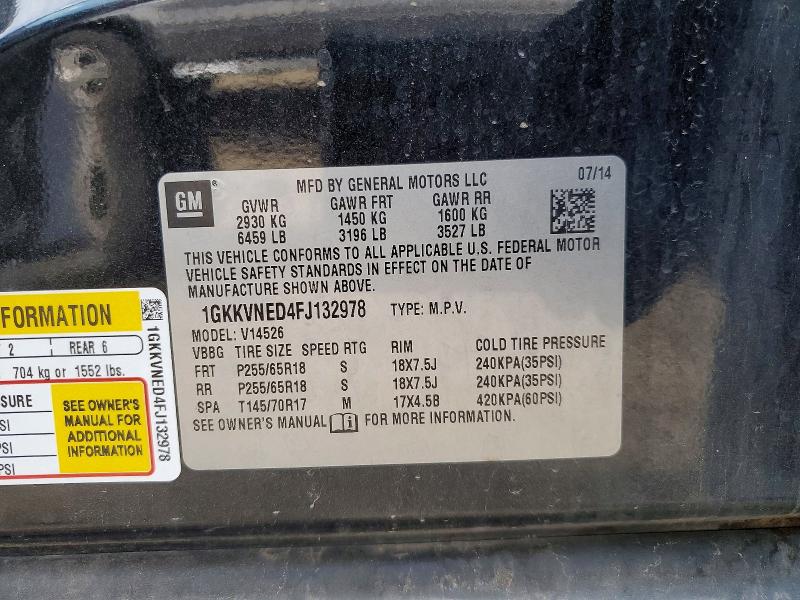 Auction sale of the 2015 Gmc Acadia, vin: 1GKKVNED4FJ132978, lot number: 53716616
