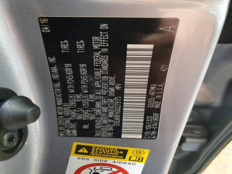 2016 Toyota Highlander მანქანა იყიდება აუქციონზე, vin: 5TDJKRFH3GS279175, აუქციონის ნომერი: 54612546