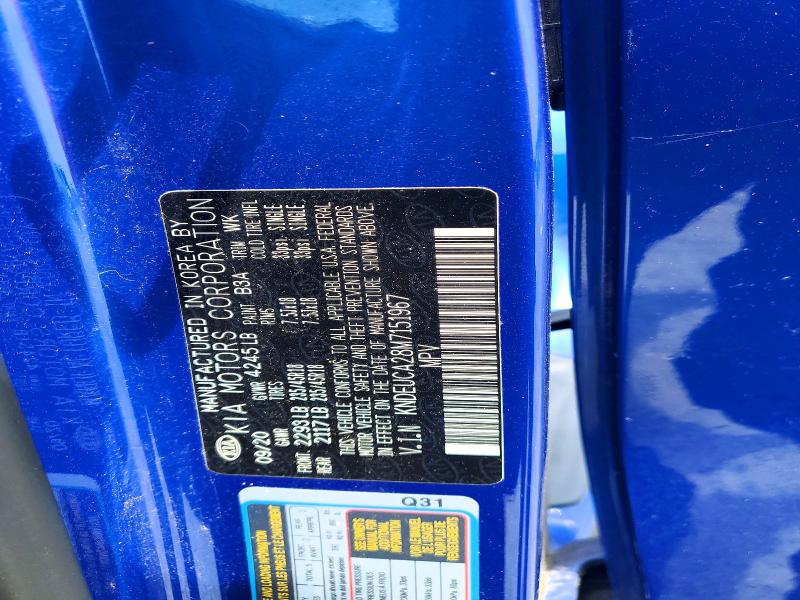 55400606 :رقم المزاد ، KNDEUCA28M7151967 vin ، 2021 Kia Seltos مزاد بيع
