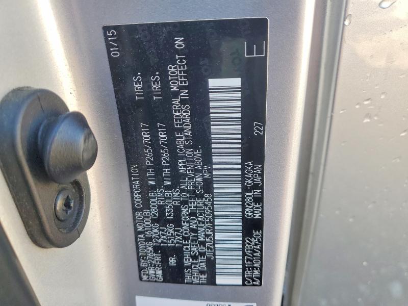 Aukcja sprzedaży 2015 Toyota 4runner, vin: JTEZU5JR7F5095458, numer aukcji: 54905376