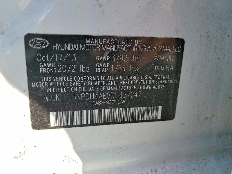 Продажа на аукционе авто 2013 Hyundai Elantra, vin: 5NPDH4AE8DH437247, номер лота: 54301536