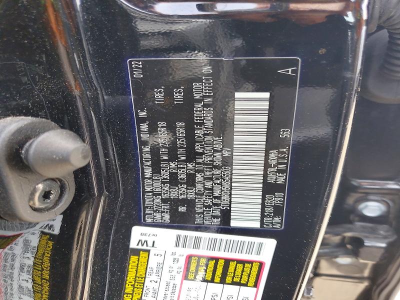54263676 :رقم المزاد ، 5TDGBRCH5NS545503 vin ، 2022 Toyota Highlander Hybrid مزاد بيع