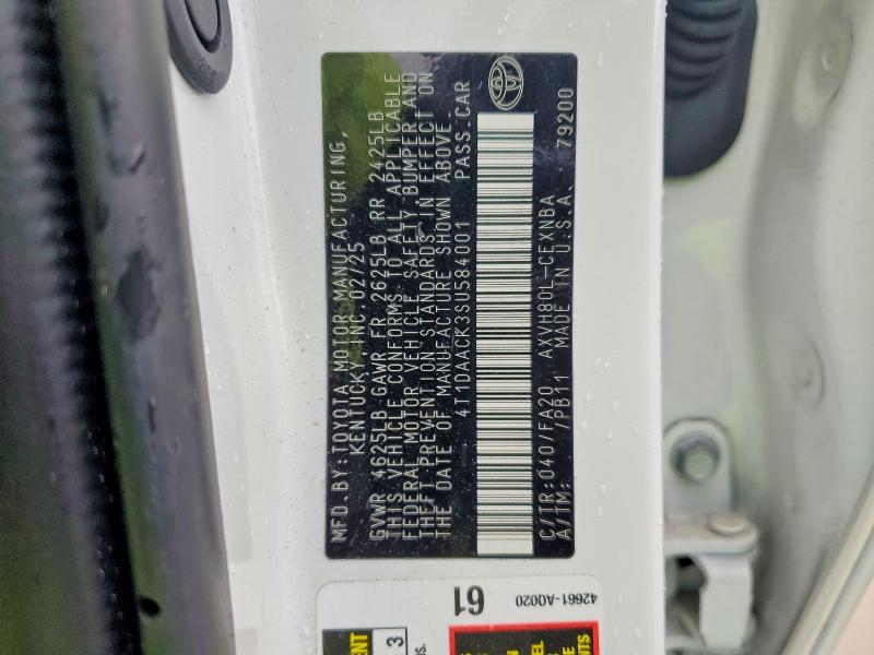 Продаж на аукціоні авто 2025 Toyota Camry, vin: 4T1DAACK3SU584001, номер лоту: 54839916