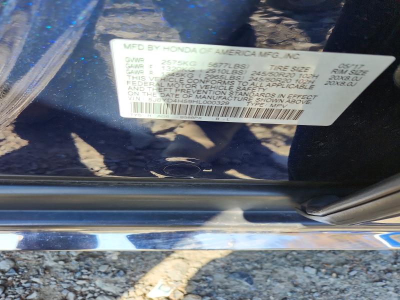 51977596 :رقم المزاد ، 5J8YD4H59HL000329 vin ، 2017 Acura Mdx مزاد بيع