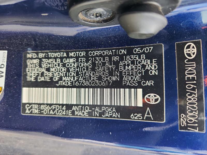 Aukcja sprzedaży 2008 Scion Tc, vin: JTKDE167380230617, numer aukcji: 53354986