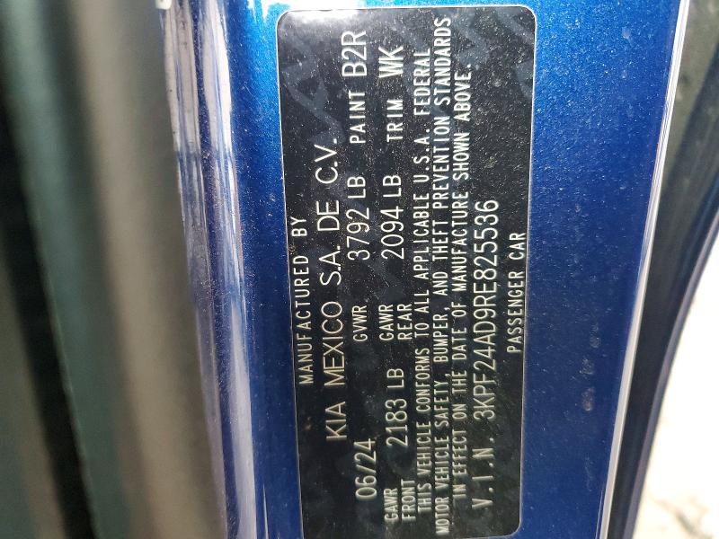 Aukcja sprzedaży 2024 Kia Forte, vin: 3KPF24AD9RE825536, numer aukcji: 53418196