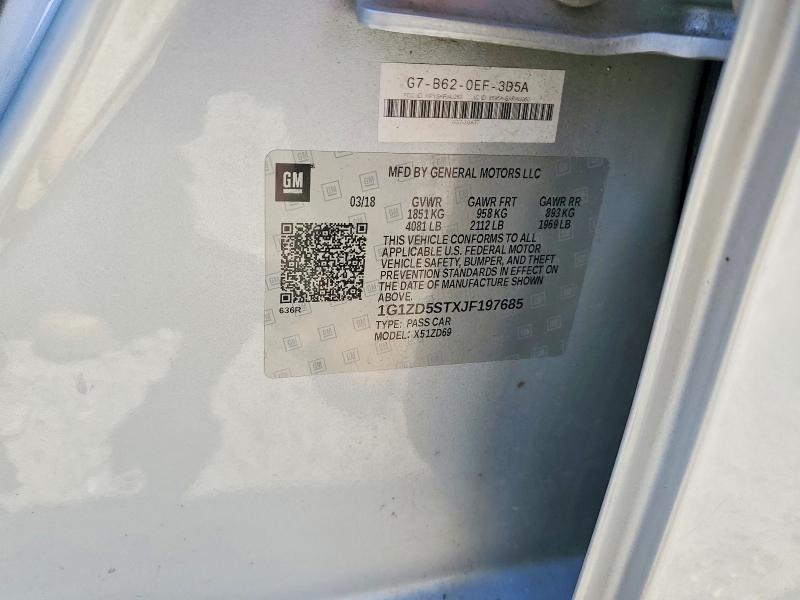 2018 Chevrolet Malibu მანქანა იყიდება აუქციონზე, vin: 1G1ZD5STXJF197685, აუქციონის ნომერი: 52344676