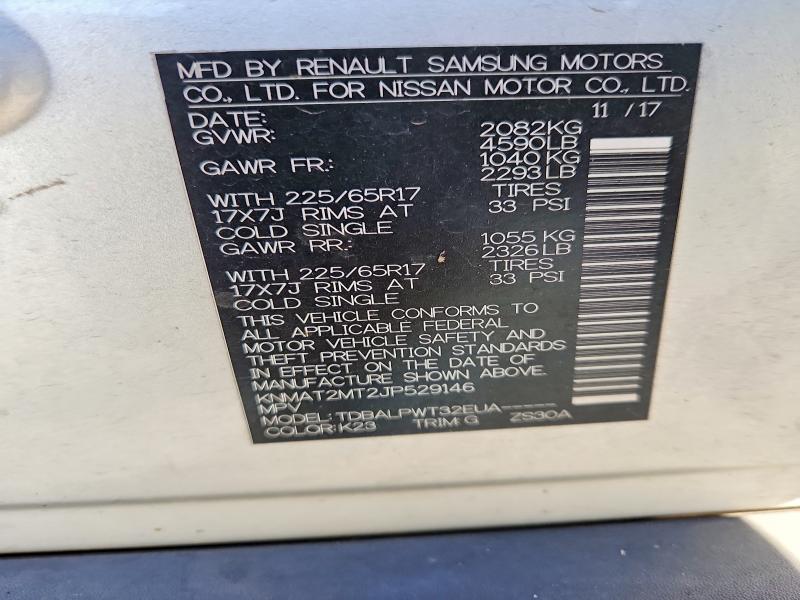2018 Nissan Rogue მანქანა იყიდება აუქციონზე, vin: KNMAT2MT2JP529146, აუქციონის ნომერი: 52360366