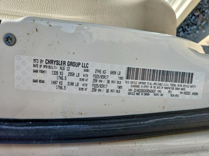 2013 Dodge Grand Caravan მანქანა იყიდება აუქციონზე, vin: 2C4RDGBGXDR542037, აუქციონის ნომერი: 54564816