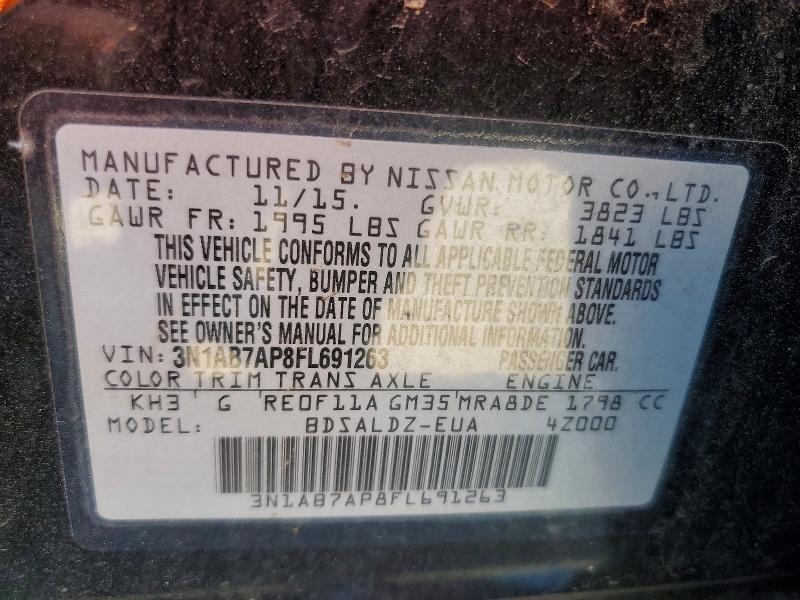 Продаж на аукціоні авто 2015 Nissan Sentra, vin: 3N1AB7AP8FL691263, номер лоту: 52525466