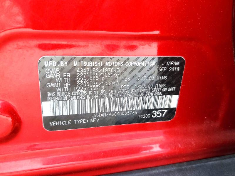 Aukcja sprzedaży 2019 Mitsubishi Outlander Sport, vin: JA4AR3AU0KU005735, numer aukcji: 53443976