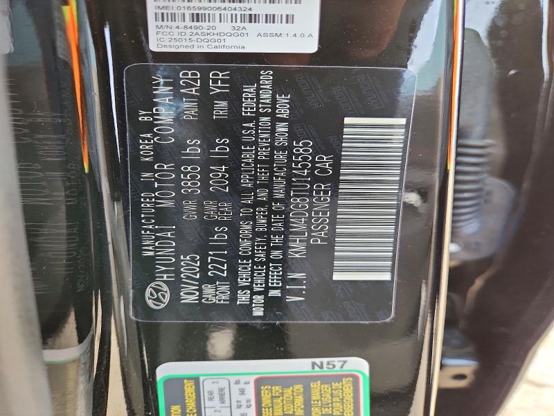 Aukcja sprzedaży 2026 Hyundai Elantra, vin: KMHLM4DG8TU145585, numer aukcji: 54276086
