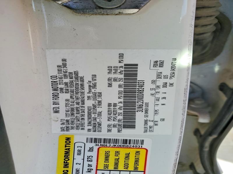 Aukcja sprzedaży 2013 Lincoln Mkz, vin: 3LN6L2JK0DR824031, numer aukcji: 51804146