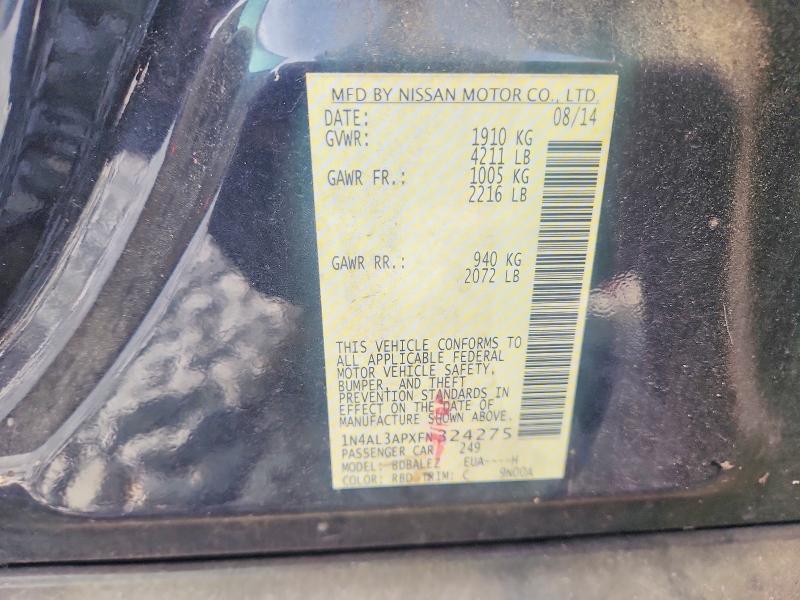 Aukcja sprzedaży 2015 Nissan Altima, vin: 1N4AL3APXFN324275, numer aukcji: 55210506