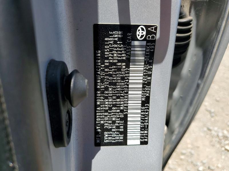 54460226 :رقم المزاد ، 5YFBURHE1FP245812 vin ، 2015 Toyota Corolla مزاد بيع