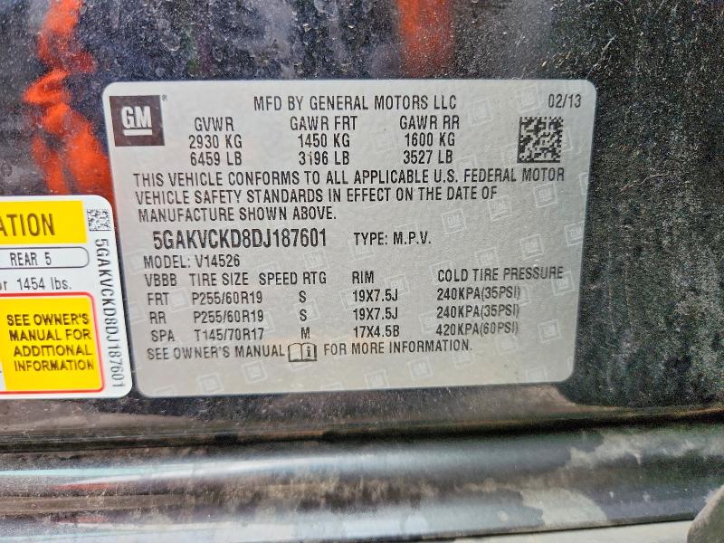 51896436 :رقم المزاد ، 5GAKVCKD8DJ187601 vin ، 2013 Buick Enclave مزاد بيع