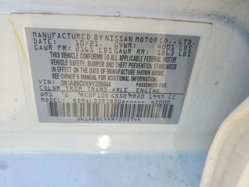 Aukcja sprzedaży 2022 Nissan Sentra, vin: 3N1AB8CVXNY205944, numer aukcji: 53817366