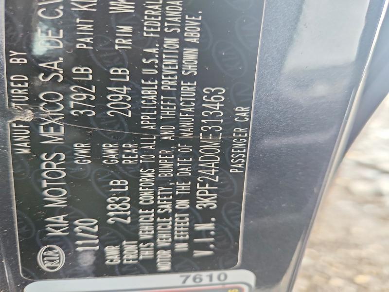 2021 Kia Forte მანქანა იყიდება აუქციონზე, vin: 3KPF24AD0ME313463, აუქციონის ნომერი: 55247316