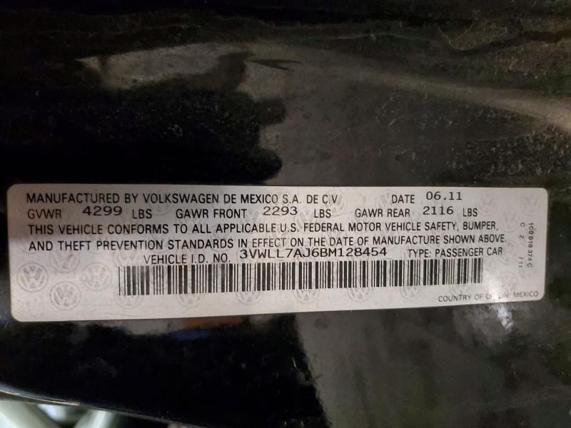 Продажа на аукционе авто 2011 Volkswagen Jetta, vin: 3VWLL7AJ6BM128454, номер лота: 52969926