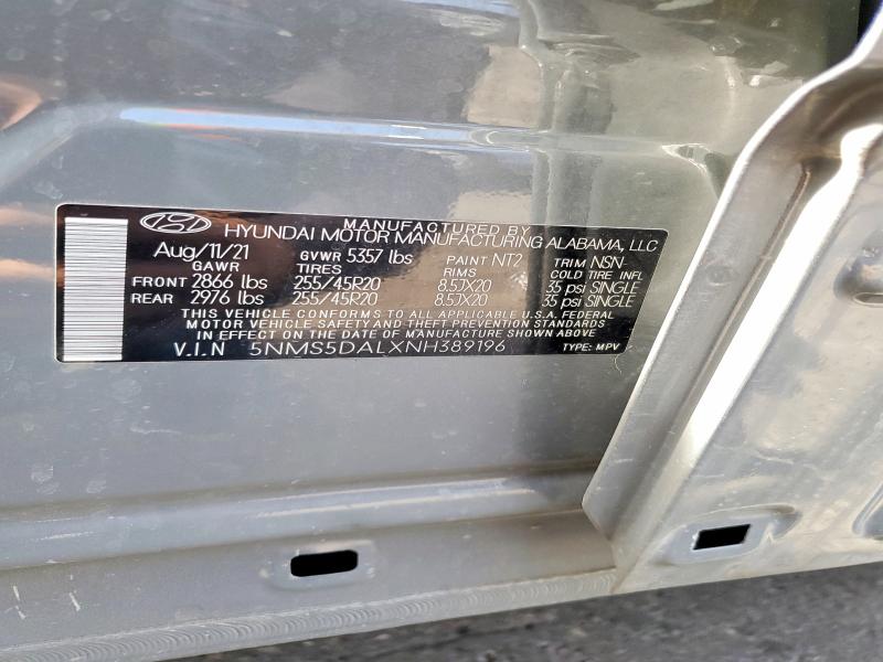 Продаж на аукціоні авто 2022 Hyundai Santa Fe, vin: 5NMS5DALXNH389196, номер лоту: 54325316