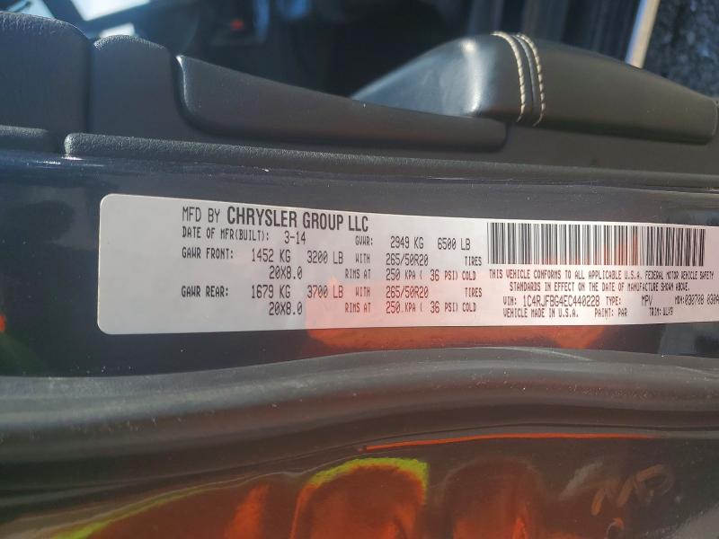 Продаж на аукціоні авто 2014 Jeep Grand Cherokee, vin: 1C4RJFBG4EC440228, номер лоту: 53063596