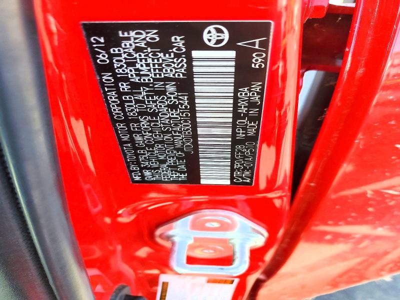 53245446 :رقم المزاد ، JTDKDTB30C1515441 vin ، 2012 Toyota Prius C مزاد بيع