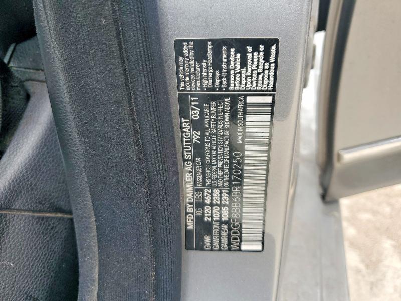53015196 :رقم المزاد ، WDDGF8BB6BR170250 vin ، 2011 Mercedes-benz C مزاد بيع