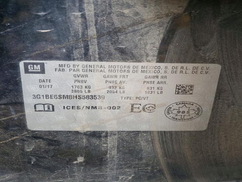 Продаж на аукціоні авто 2017 Chevrolet Cruze, vin: 3G1BE6SM8HS583539, номер лоту: 53217136