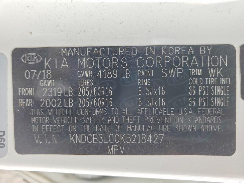 Продаж на аукціоні авто 2019 Kia Niro, vin: KNDCB3LC0K5218427, номер лоту: 55305476