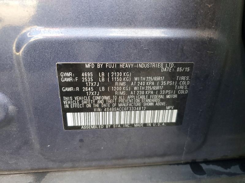 Продаж на аукціоні авто 2015 Subaru Outback, vin: 4S4BSACC6F3334812, номер лоту: 54897656