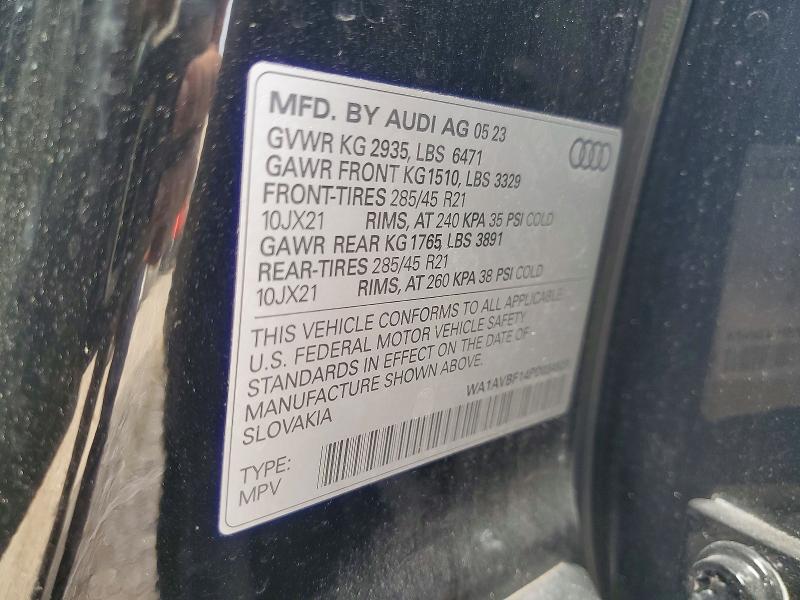 Aukcja sprzedaży 2023 Audi Q8, vin: WA1AVBF14PD034828, numer aukcji: 52430886