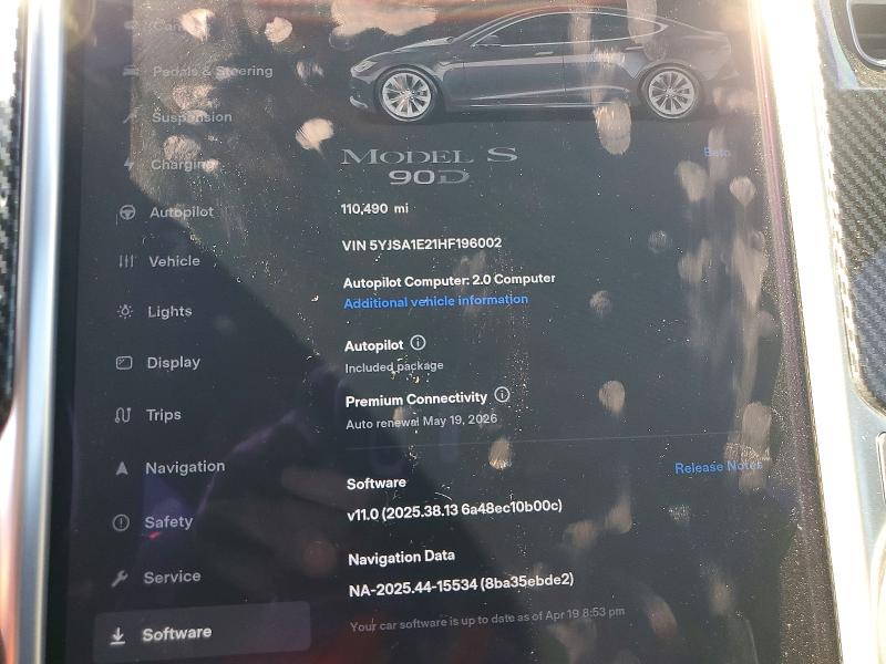 Aukcja sprzedaży 2017 Tesla Model S, vin: 5YJSA1E21HF196002, numer aukcji: 53598576