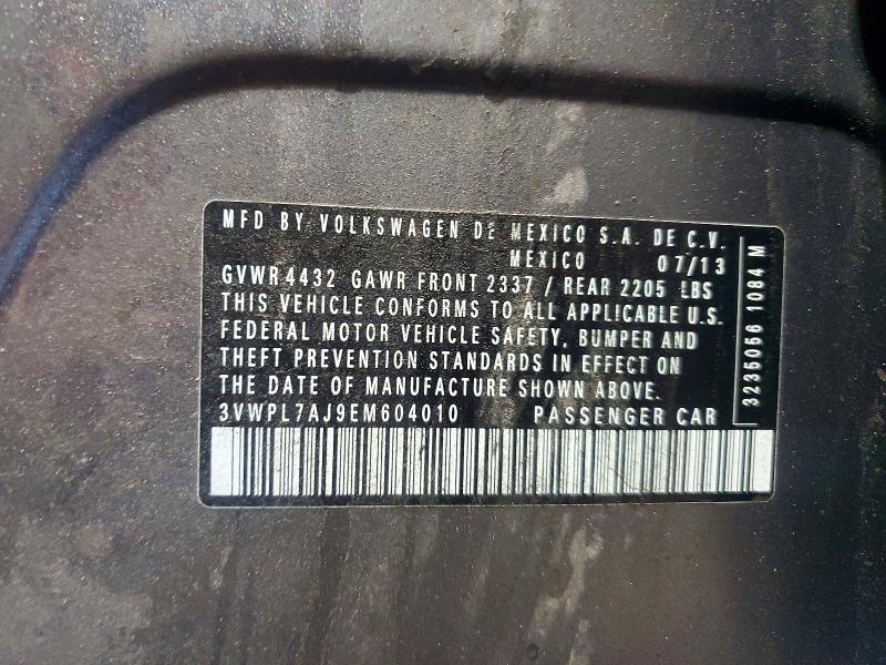 55192056 :رقم المزاد ، 3VWPL7AJ9EM604010 vin ، 2014 Volkswagen Jetta مزاد بيع