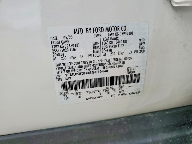 Продажа на аукционе авто 2025 Ford Explorer, vin: 1FMUK8DH3SGC19440, номер лота: 53507016