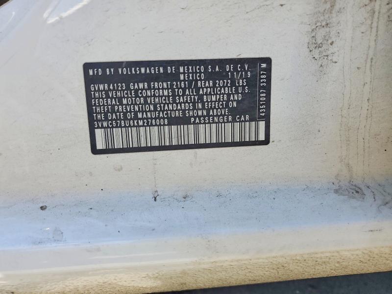 53666826 :رقم المزاد ، 3VWC57BU6KM276008 vin ، 2019 Volkswagen Jetta مزاد بيع