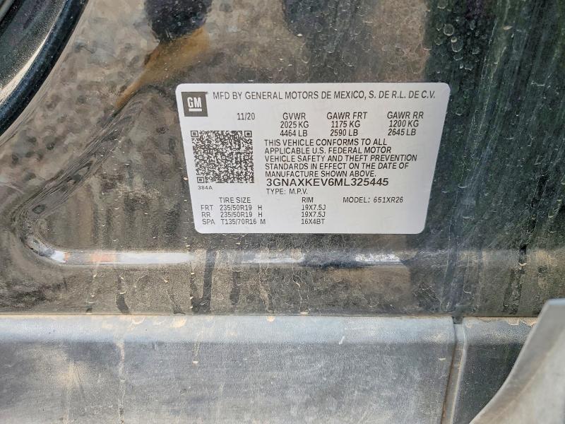 Aukcja sprzedaży 2021 Chevrolet Equinox, vin: 3GNAXKEV6ML325445, numer aukcji: 51649736