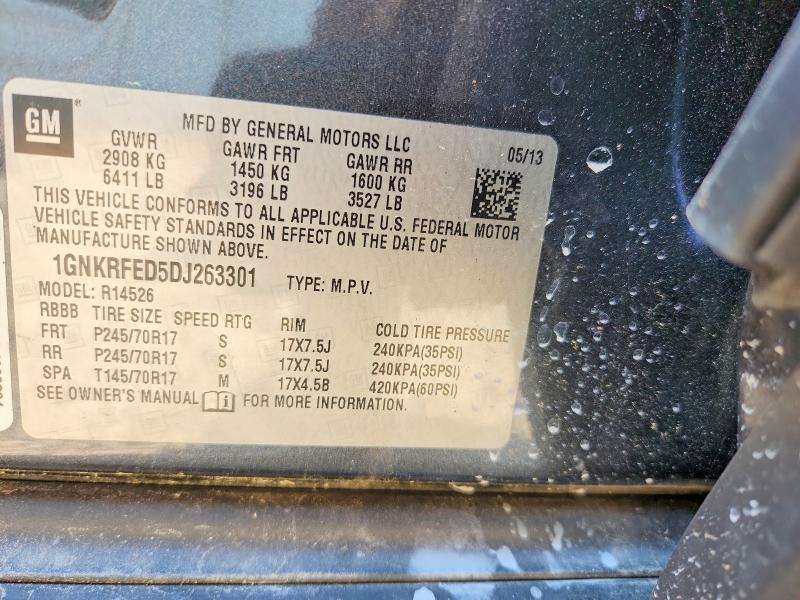 Продажа на аукционе авто 2013 Chevrolet Traverse, vin: 1GNKRFED5DJ263301, номер лота: 54148186