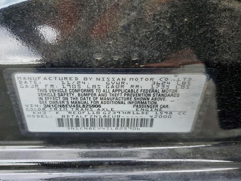 Продажа на аукционе авто 2025 Nissan Versa, vin: 3N1CN8EV4SL825906, номер лота: 55116806