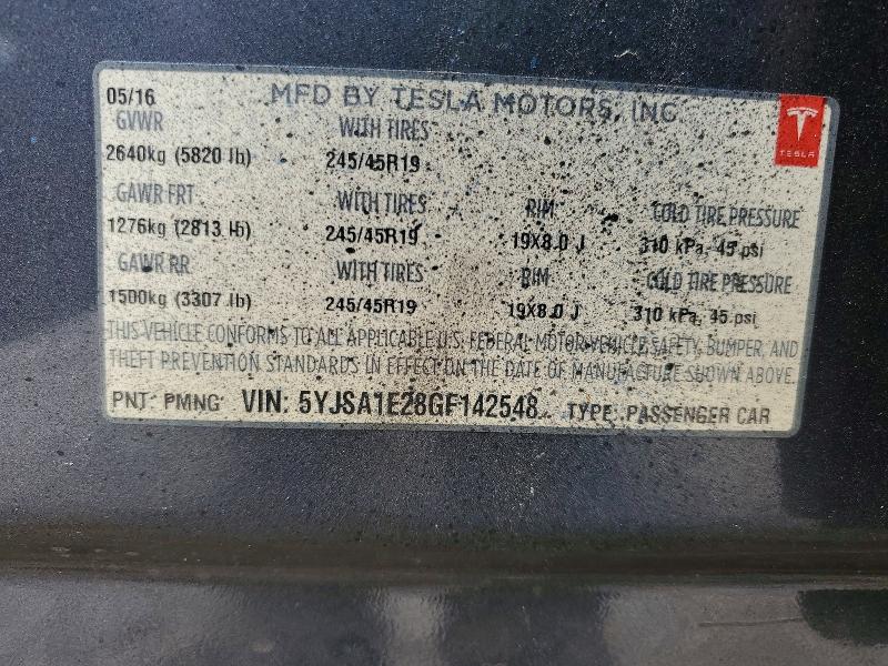 Aukcja sprzedaży 2016 Tesla Model S, vin: 5YJSA1E28GF142548, numer aukcji: 51821876