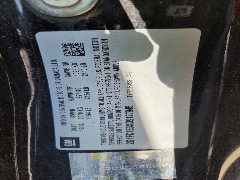 Продаж на аукціоні авто 2013 Chevrolet Camaro, vin: 2G1FC1E3XD9177945, номер лоту: 51572666