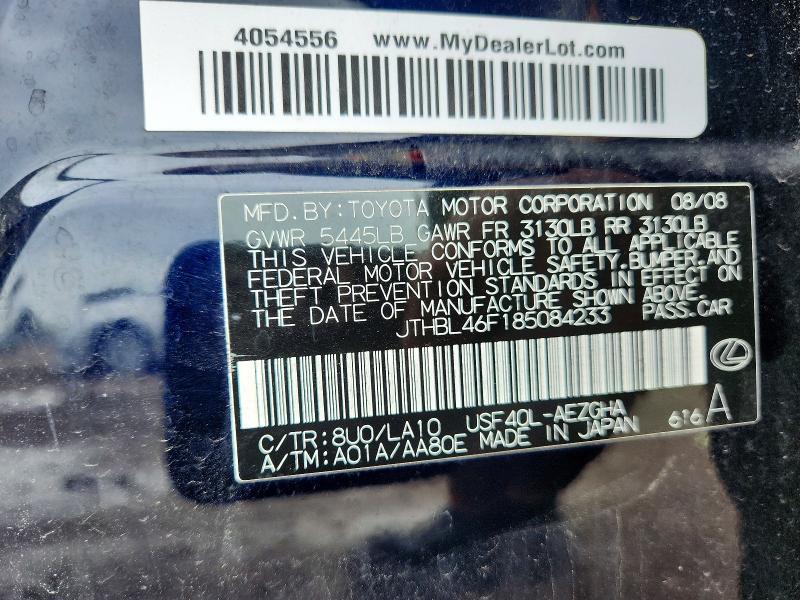 Aukcja sprzedaży 2008 Lexus Ls 460, vin: JTHBL46F185084233, numer aukcji: 51446766