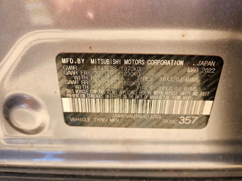 Продаж на аукціоні авто 2022 Mitsubishi Outlander Sport, vin: JA4APVAU1NU013705, номер лоту: 53558286