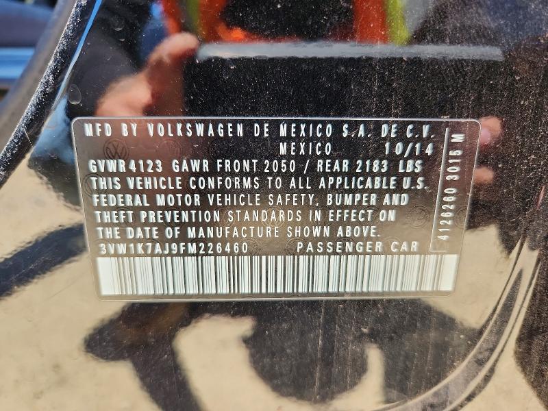Aukcja sprzedaży 2015 Volkswagen Jetta, vin: 3VW1K7AJ9FM226460, numer aukcji: 53741696