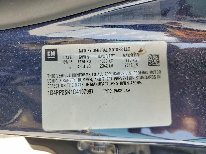 Aukcja sprzedaży 2016 Buick Verano, vin: 1G4PP5SK1G4107997, numer aukcji: 50420986