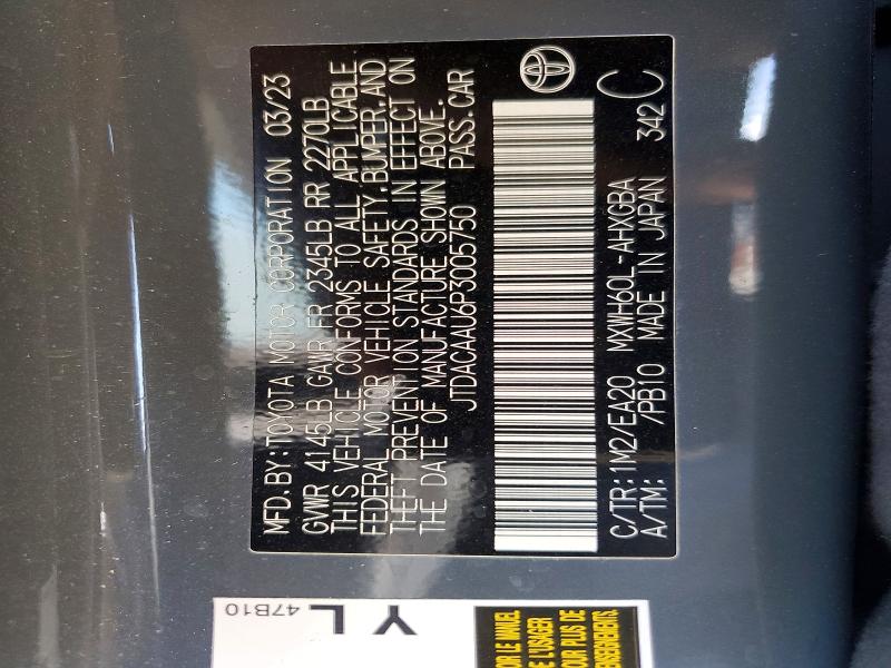 Aukcja sprzedaży 2023 Toyota Prius, vin: JTDACAAU6P3005750, numer aukcji: 52489426