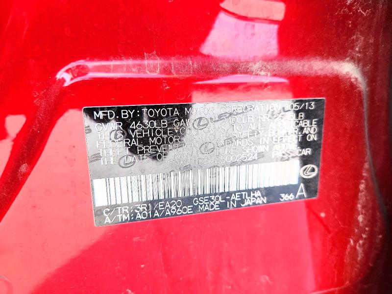 53997796 :رقم المزاد ، JTHBF1D27E5002524 vin ، 2014 Lexus Is مزاد بيع